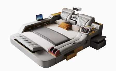 Dressing Reading Bed Organiser Electric Fancy Massage Frame Bed Headboards Smart Queen Mobili Per La Casa House Accessories