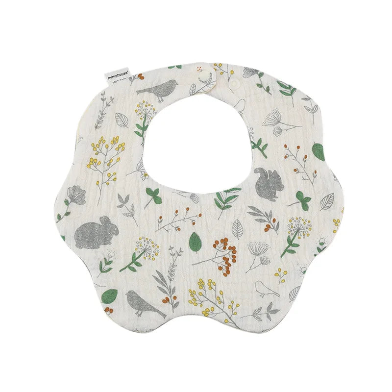 Baby Bibs Cotton Boys and Girls Bib Cute Print Newborn Burp Cloths Waterproof Infants Mesh Bibs Baby Feeding Accessories