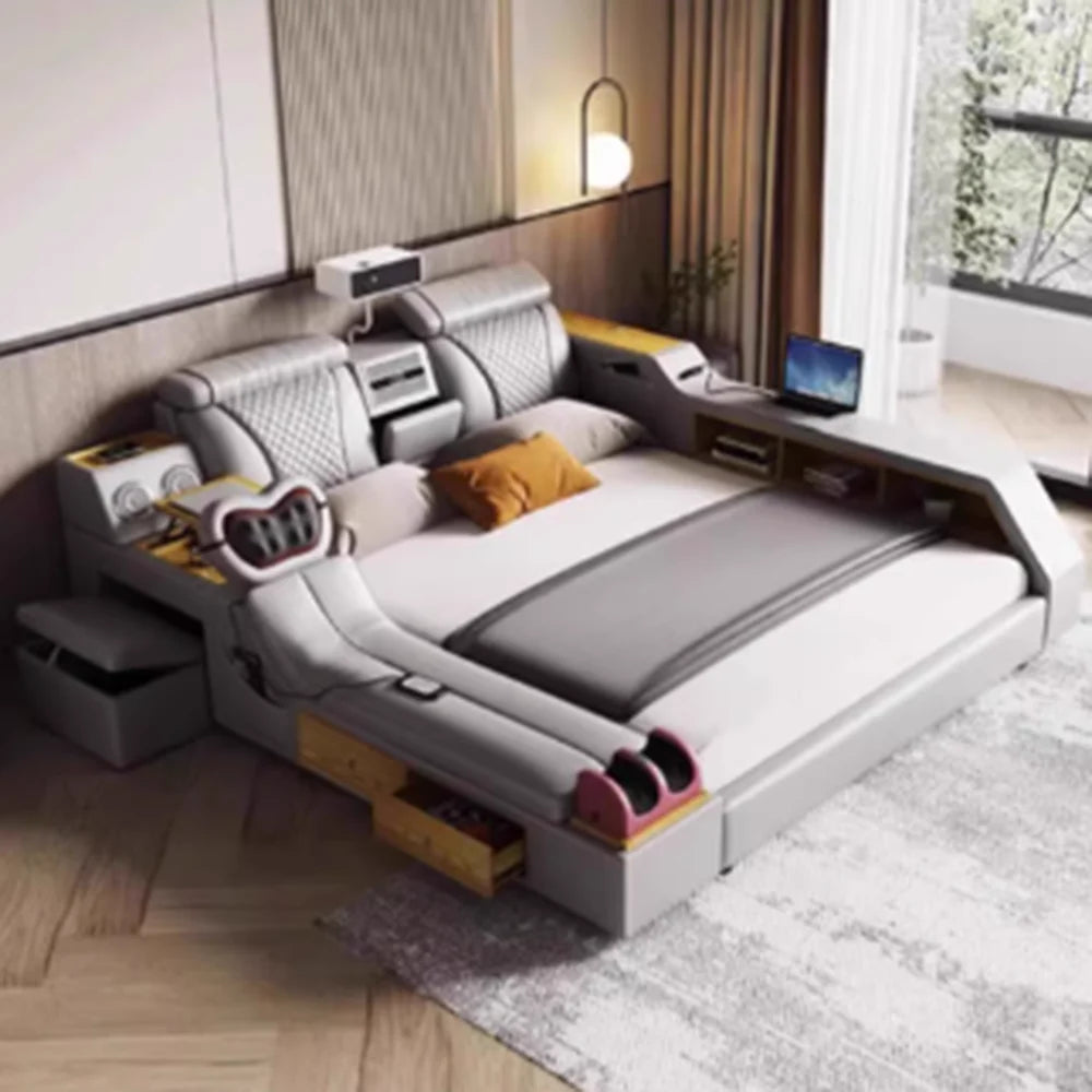 Dressing Reading Bed Organiser Electric Fancy Massage Frame Bed Headboards Smart Queen Mobili Per La Casa House Accessories