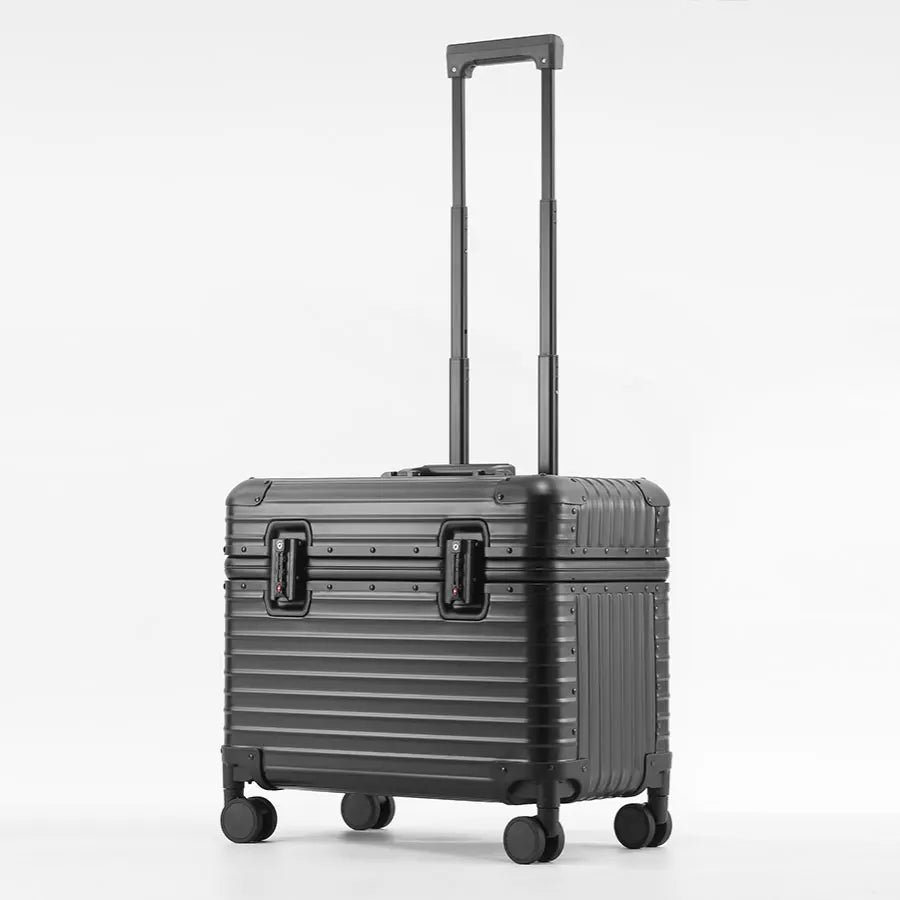 Open-Covered Suitcase All-Aluminum-Magnesium Alloy Frame Luggage Universal Wheel TSA Customs Password Lock Business Travel Case
