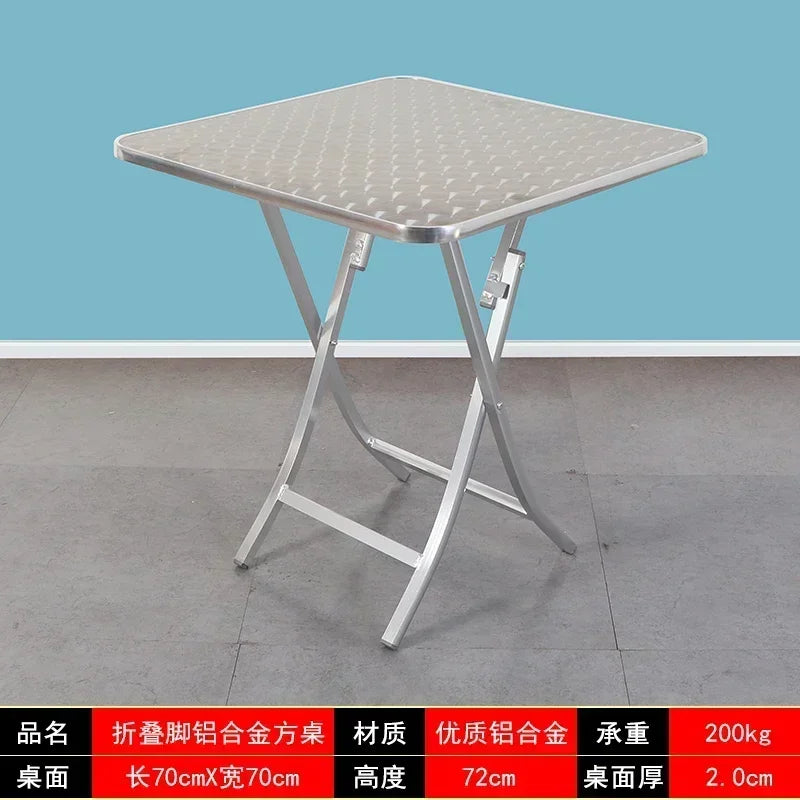 Promotion Aluminum Alloy Folding Table Convenient Dining Desk Home Outdoor Garden Courtyard Leisure Barbecue Round Square Mesas