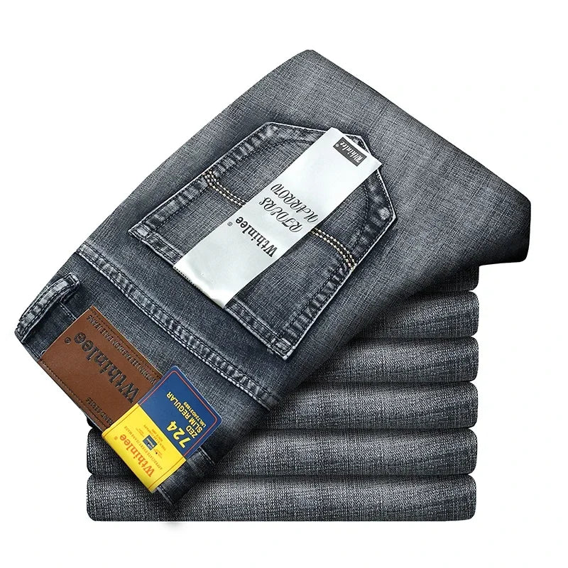 WTHINLEE Fashion Men's Clothing Jeans Straight Stretch Classic Casual Business Denim Trousers Male Brand Size 28-40