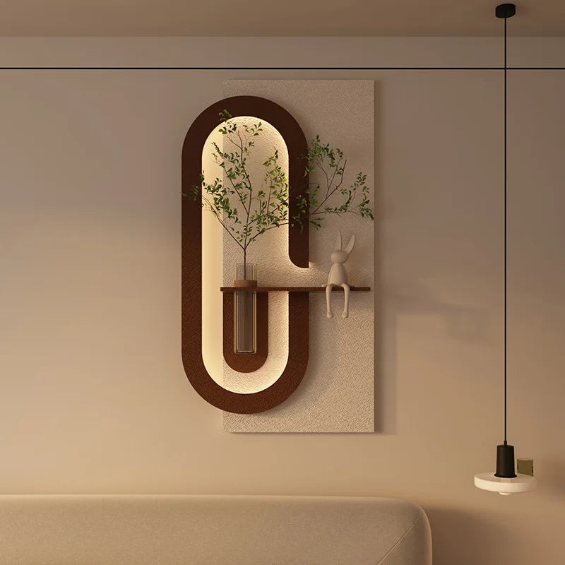 Entrance Decorations LED Wall Lamp Green Plant Corridor Hallway Modern Hanging Painting Lustre Living Room Home Vase Mural Light