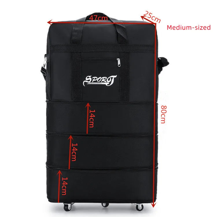 New Luggage Bag With Wheels Foldable Luggage Airline Checked Bags Oxford Large Capacity Moving Storage Bag Rolling Packing Cubes