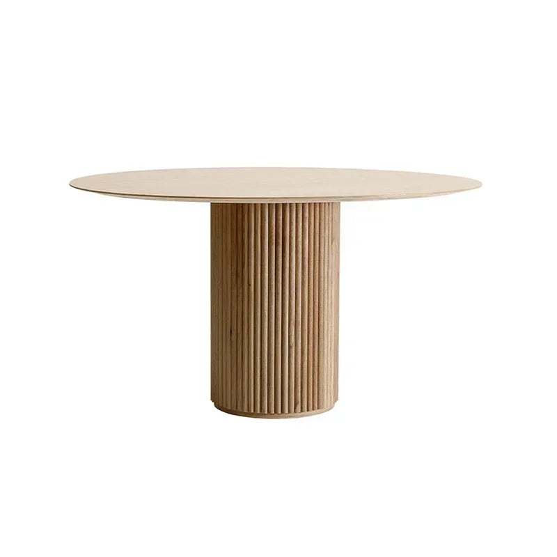 Retro Solid Wood Round Table Home Quiet Style Dining Table