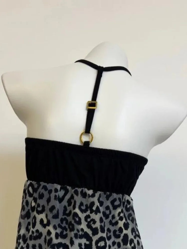 Women Clothing Summer Crop Tops 2025 Ropa Mujer Halter Backless TLoose Vest Sweet Korean Camis Korean Leopard Print Sexy Tanks