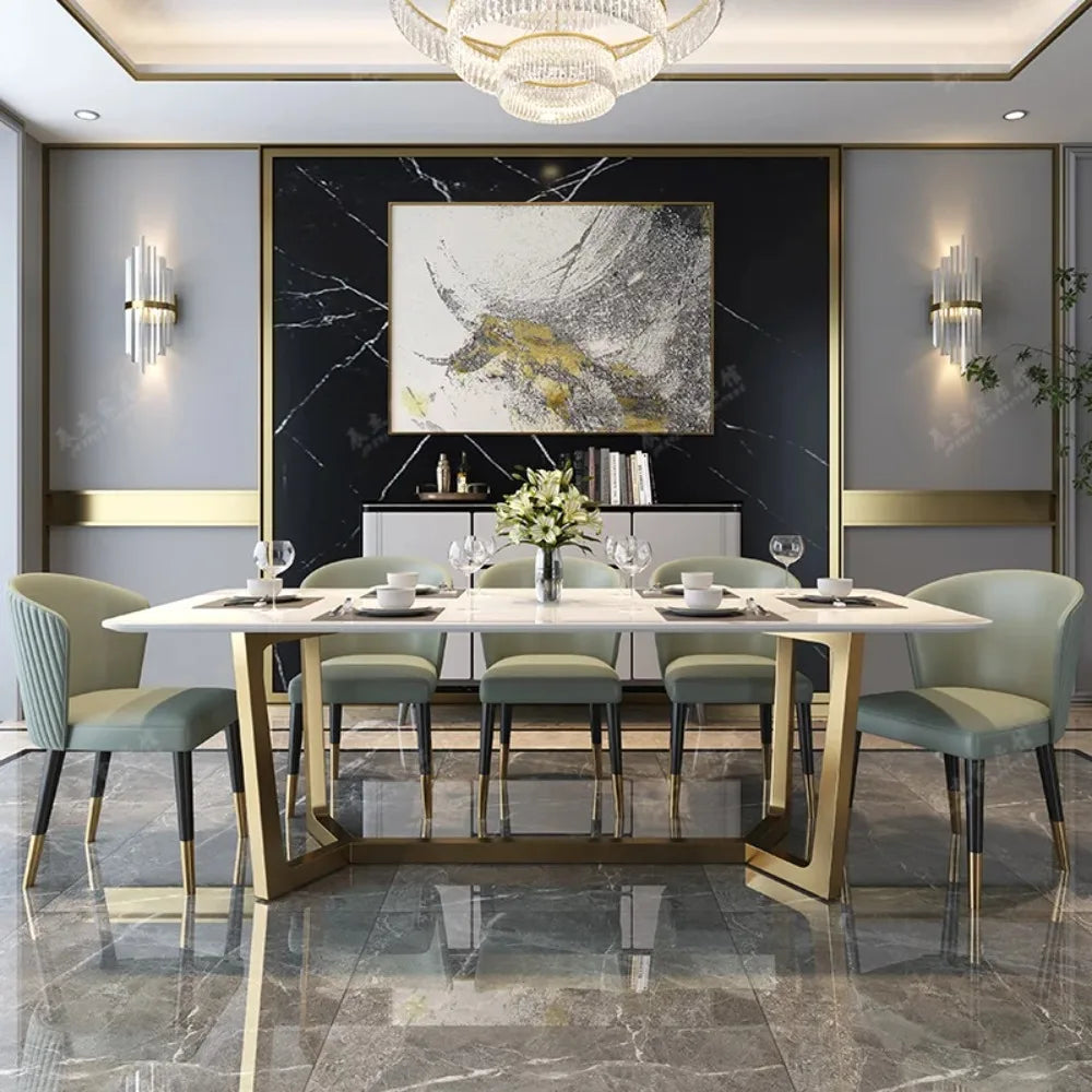 Nordic Design Dining Table Legs Metal Rectangle Modern Hospitality Dining Table Luxury Italy Muebles De Cocina Home Furniture