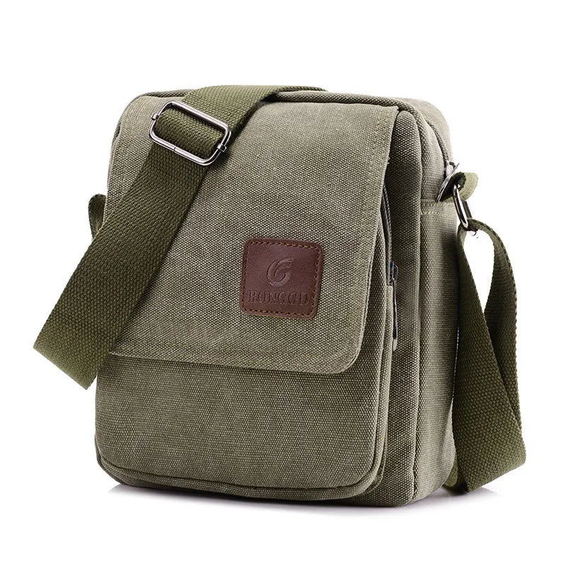 Men's Canvas Bag Fashion Simple Lightweight Shoulder Bag Messenger Bag Outdoor Travel Multifunctional Storage Organizer