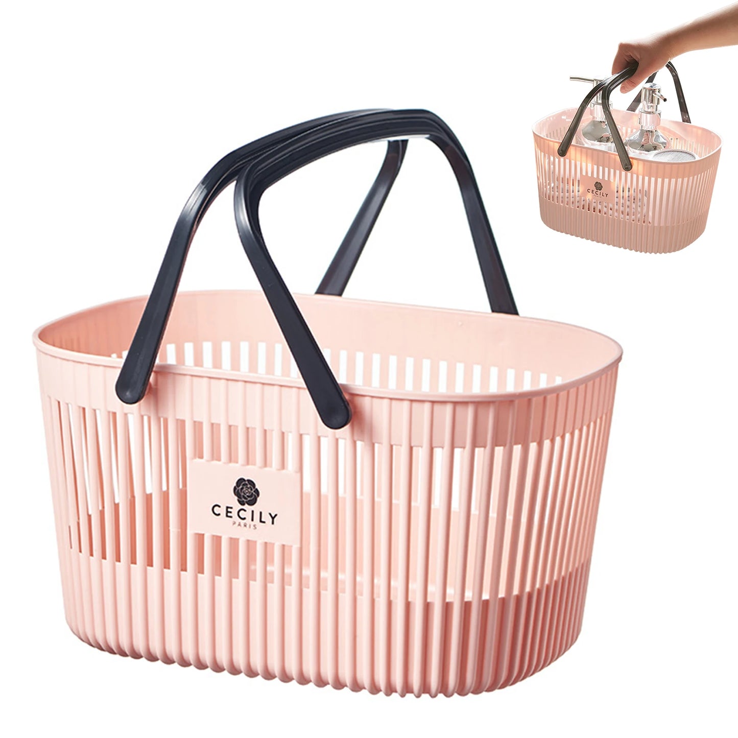 Large Capacity Bath Basket Bathroom Storage Basket For Shower Gel Shampoo Toothbrush Towels Dentifrice Practical Organizer Box