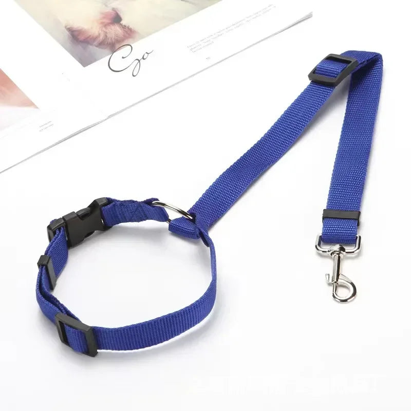 Pet Dog Accessories Pet Car Safety Rope Rear Seat Traction Rope Pet Supplies 2-in-1 Nylon Adjustable Dog Safety Belt Collar