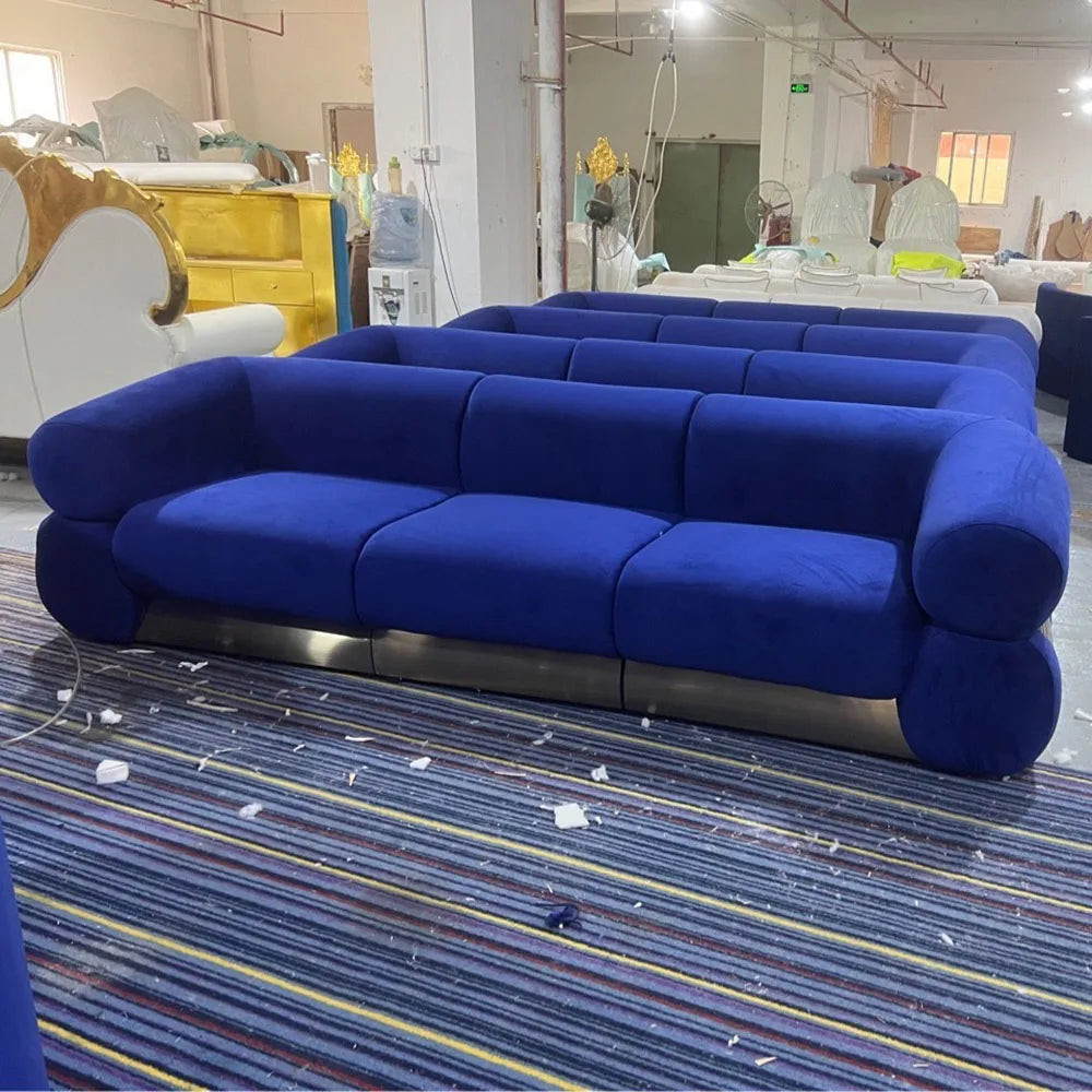 Modern Designs Home Furniture Set Green 3 Seat Velvet Living Room Sofa