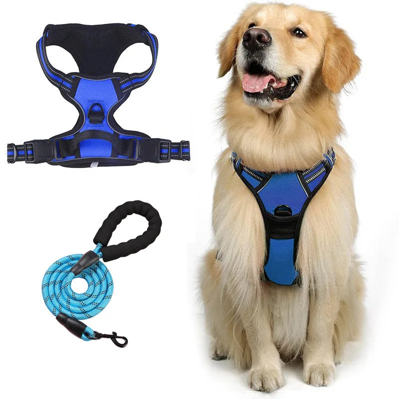 Pet rope vest style pet dog towing rope explosion-proof shockproof break free big dog chest strap reflective dog