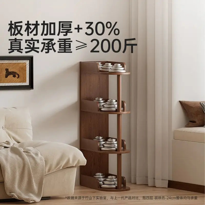 Gap Rack Home Desk Next To Mini Bookshelf Living Room Simple Ultra-narrow Storage Cabinet Solid Wood Floor Storage Rack