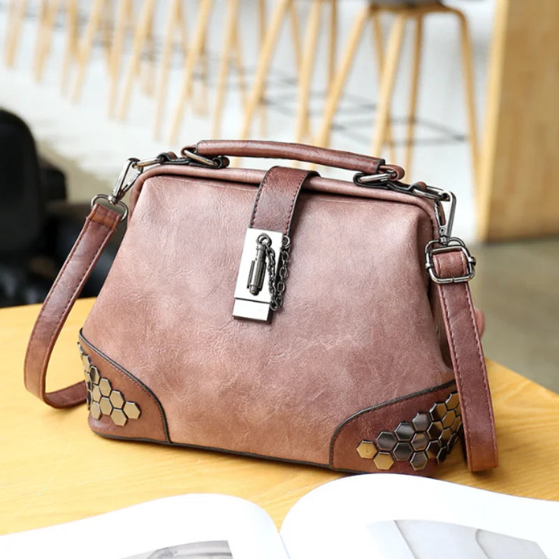 Women's Shoulder Bag Women's Handbag Fashion Purse Vintage Leather Bag Large Capacity Handbag Inclined Shoulder Bag Mom's Bag