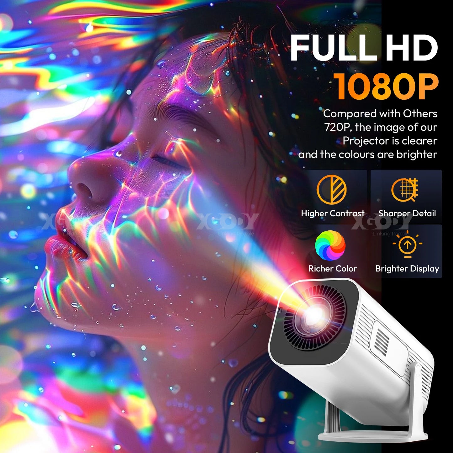 XGODY Mini 4K Projector HD 1080P Support 5G WiFi BT 10000LM Projector HDMI Beamer Home cinema Theater Auto Keystone Correction