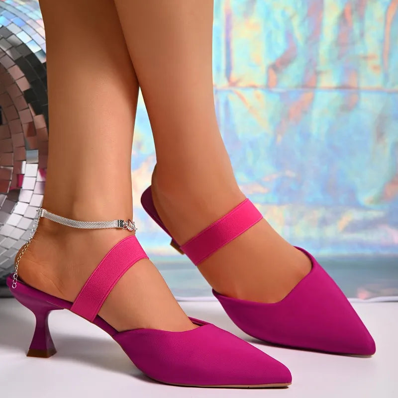 2025 Hot Sale Shoes for Women Spring Women's Slippers Closed Toe Solid High Heels Fashion Commuting Office Sexy Slippers Women