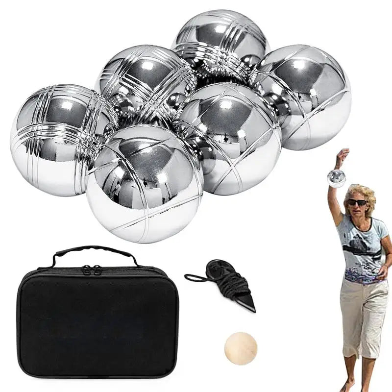 Petanque Game Set Metal Outdoor Bocce Ball Kit Complete Kit Outdoor Recreational Games for Outdoor Picnic Beach Vacation