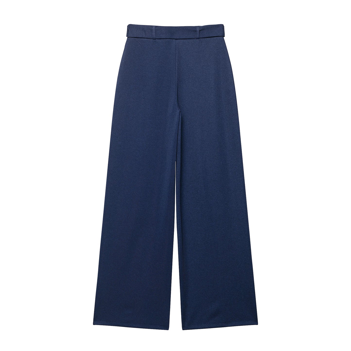 Women's clothing autumn new product elegant simple and versatile fashion wide-leg ribbed belt twill casual trousers