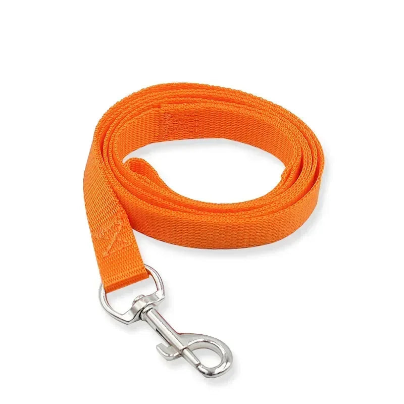 Pet Dog Nylon Collar Leash Rope Harness Lead Rope with Alloy Clasp Walking Training Leash Strap 1.5m Long Rope 7 Color