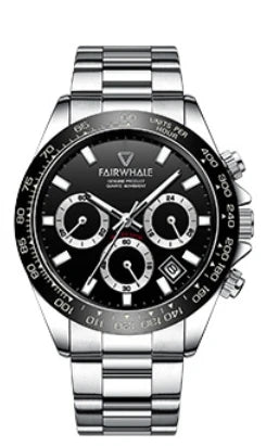 Men's Stylish Three-Eye Multifunctional Sports Watch - Automatic Quartz Movement, Classic Black Dial for Casual & Formal Wear