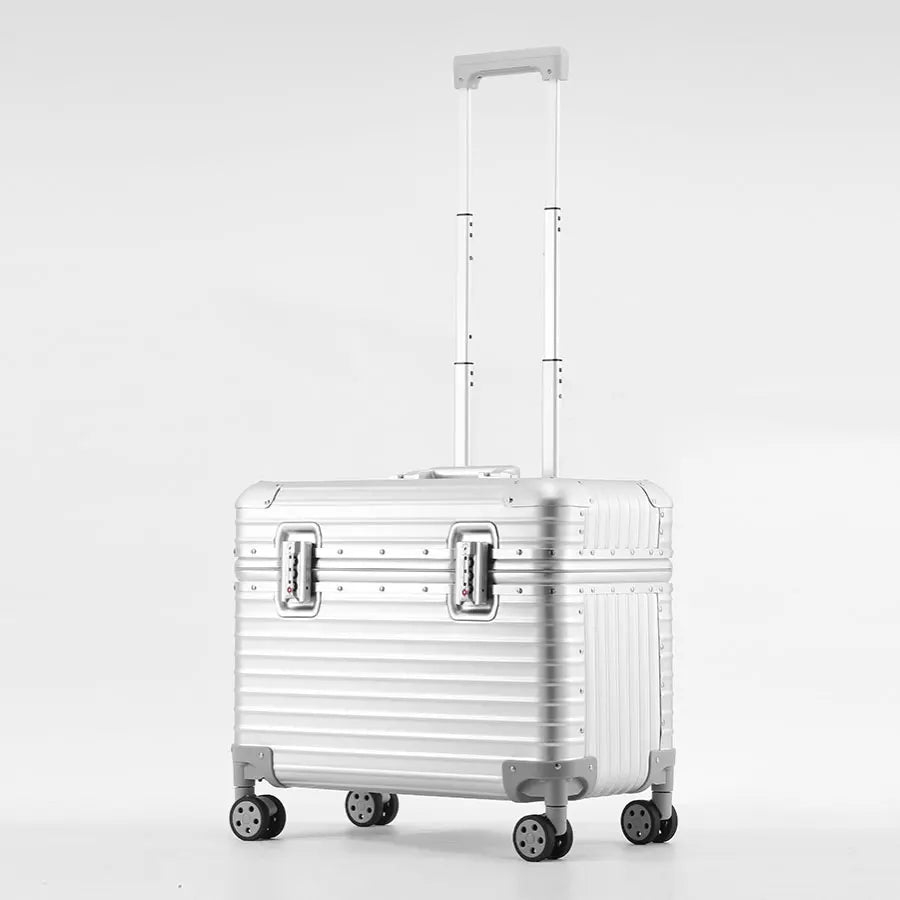 Open-Covered Suitcase All-Aluminum-Magnesium Alloy Frame Luggage Universal Wheel TSA Customs Password Lock Business Travel Case