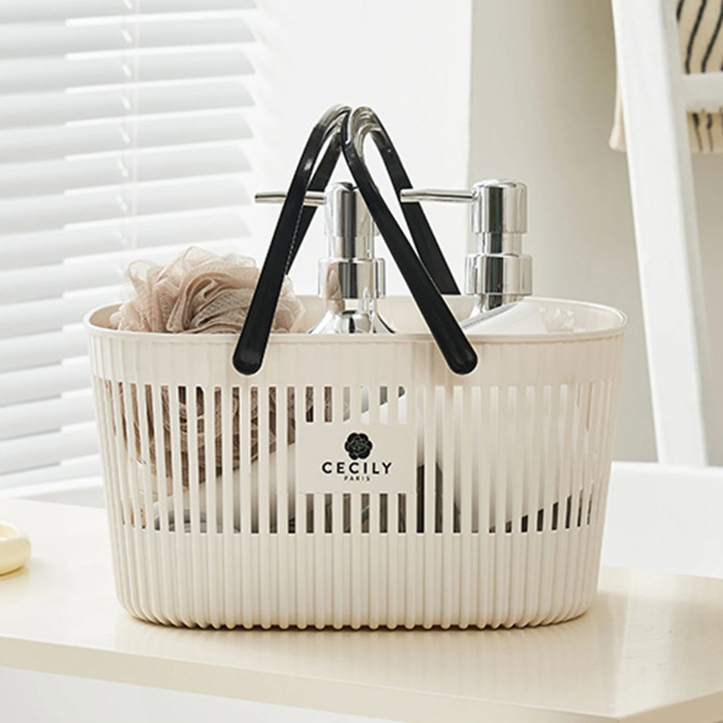 Large Capacity Bath Basket Bathroom Storage Basket For Shower Gel Shampoo Toothbrush Towels Dentifrice Practical Organizer Box