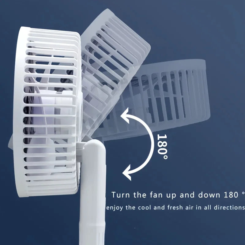 Electric Desktop Fan Clip Fan Ventilator USB Rechargeable Personal Handheld Fan with Adjustable Angle Home Bedroom Dormitory