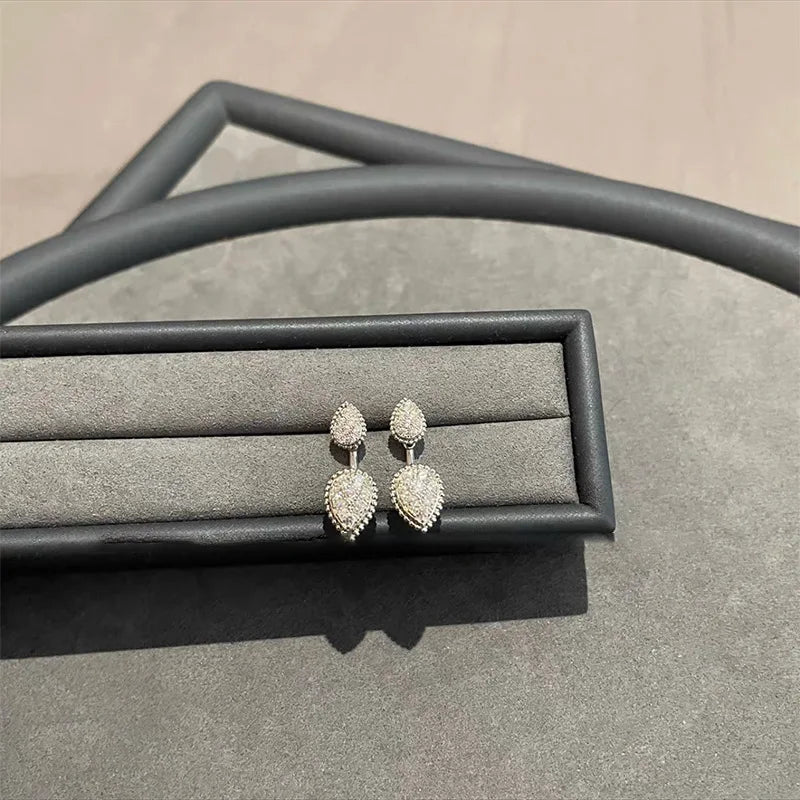 Women's Luxury Exclusive Drip Diamond Necklace 18K Gold Plated Full Diamond Accent Elegant Gift for Her