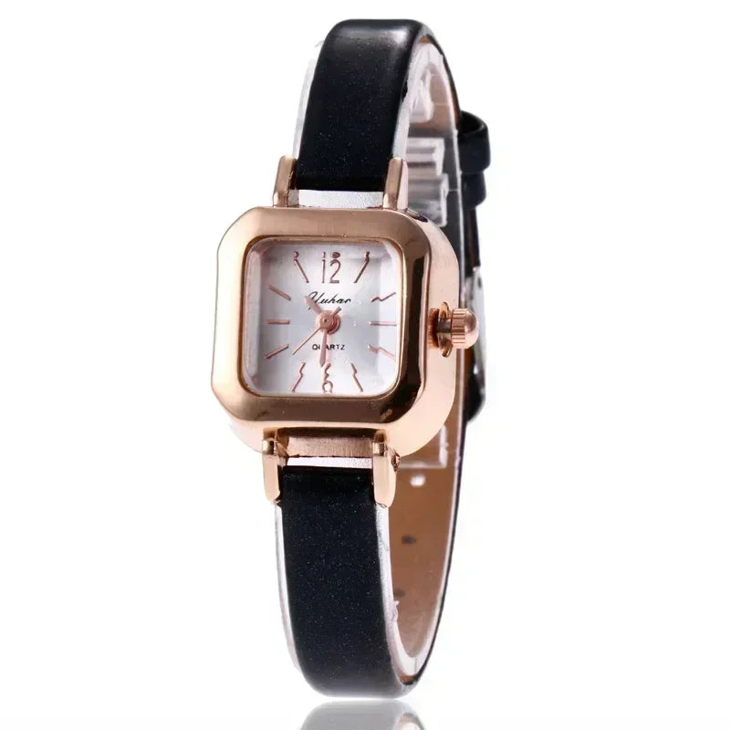 Fashion Women Watch Small Square Dial Thin Leather Strap Ladies Wristwatch Elegant Female Watches Casual Relogios Feminino Reloj