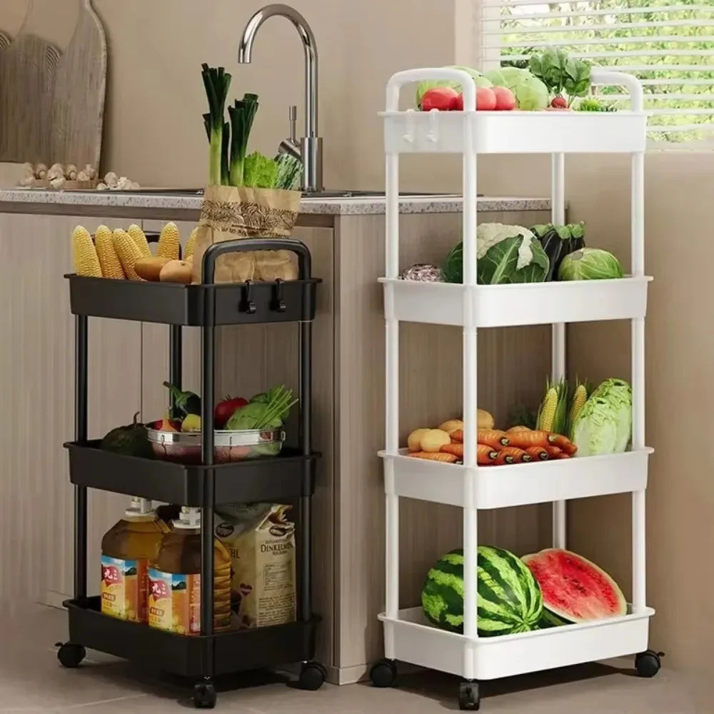 Trolley Bookshelf Kitchen Storage Rack Kitchen Corner Narrow Slit Storage Cabinet Bathroom Living Room Home Organizer Gifts