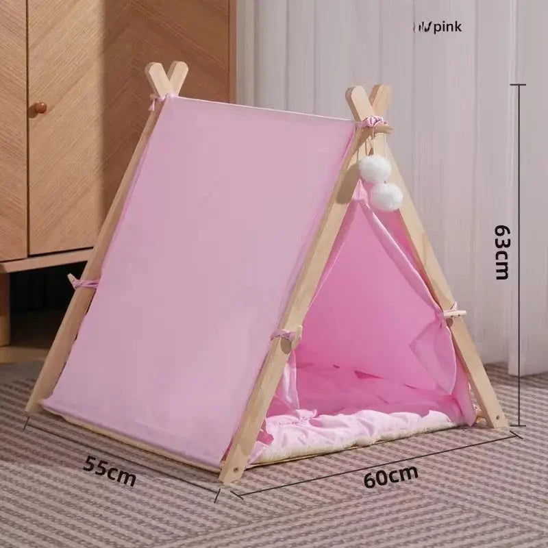 Pet Tent House Cat Bed Portable Dog Cat Universal Teepee Foldable Puppy Kitten Indoor Outdoor Kennels For Pet Tent Animals Bed