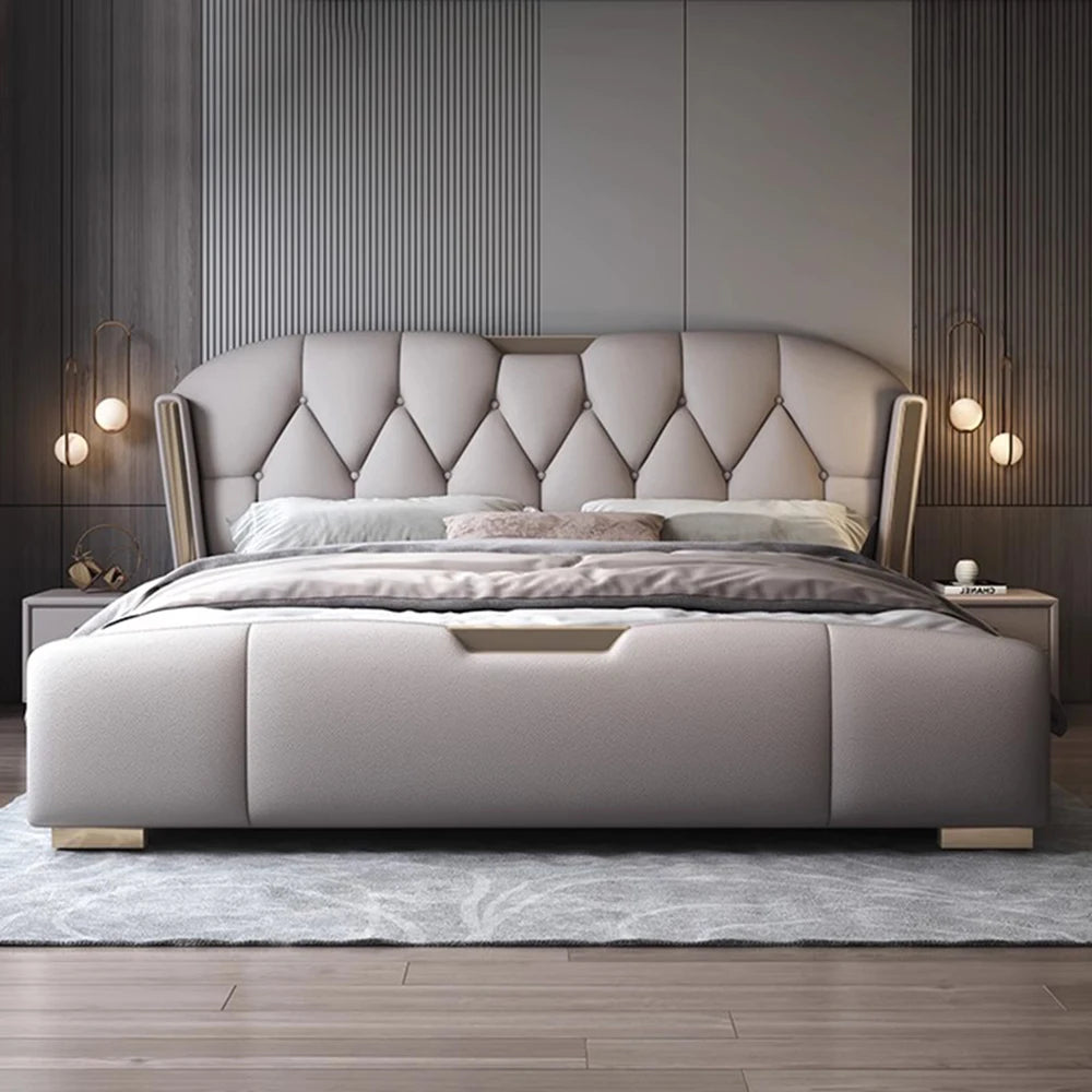Fancy Twin Bed Upholstered Modern Sleeping Floor Bed Storage Luxury Muebles Para Dormitorio Bedroom Furniture Decoration