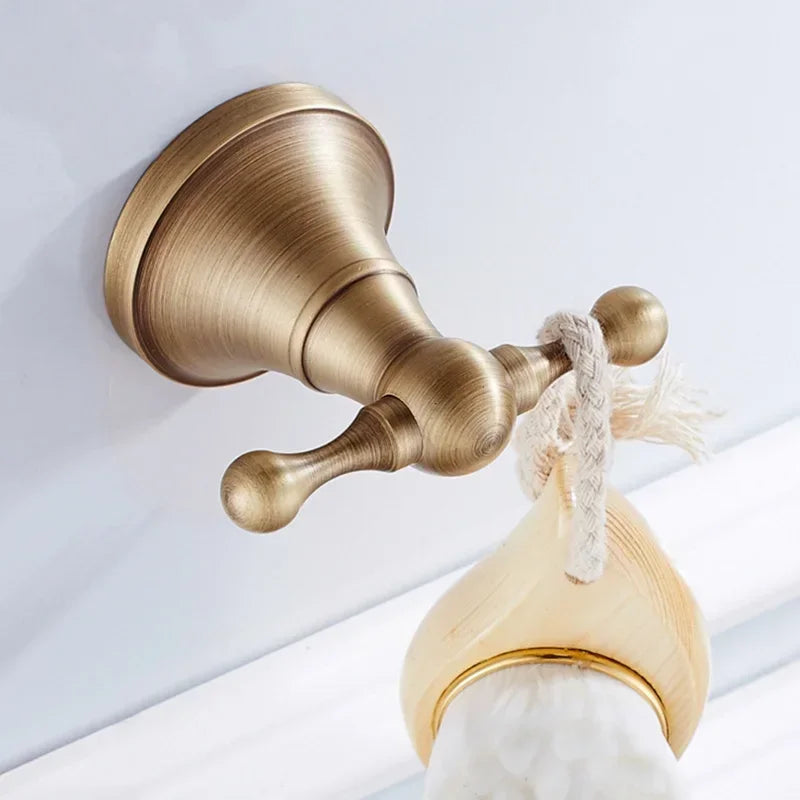 Bronze Bathroom Accessories Hardware Antique Hair Dryer Rack Coat Towel Shelf Rail Bar Shower Soap Dish Holder Toilet Brush