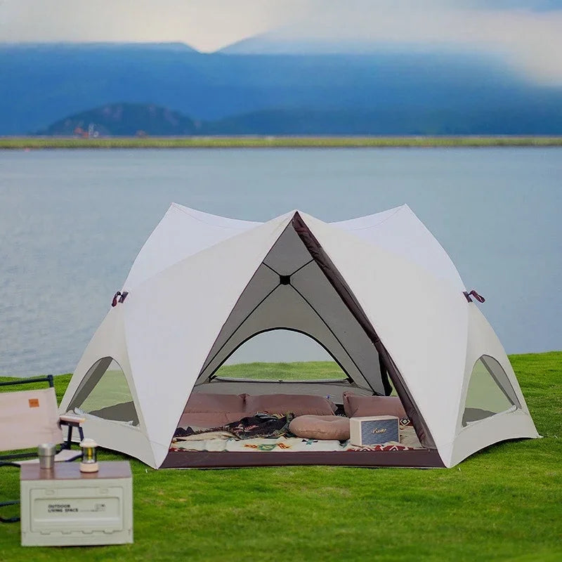 Seaside Beach Park Quick Open Tent Outdoor Portable Folding Camping Tent Equipment Full Set of Sunshade and Rainproof