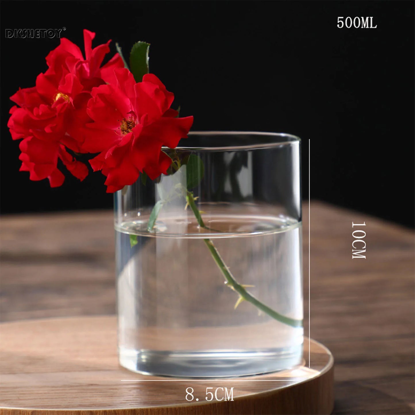 Glass Flower Vase desk decoration Modern Small Cylinder Flower Centerpiece Vases for Home Office Wedding Table