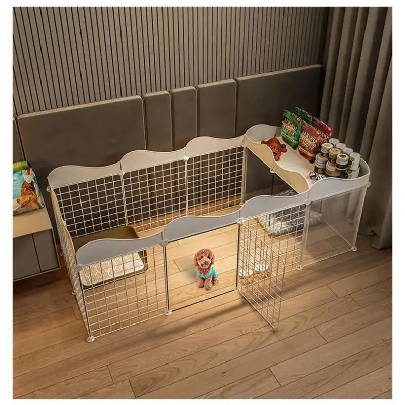 Household Pet Dog Fence House Kennel Indoor Small Dog Teddy Bear Fence Isolation Door With Toilet Area Cage