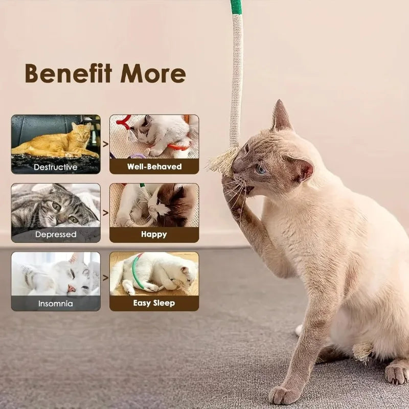 Cat Bite Rope Mute Self-hi Bite-resistant Grinding Stick Kitten Toy New Cat Stick Gutta Percha Toy Catnip Pet Toys Pet Products
