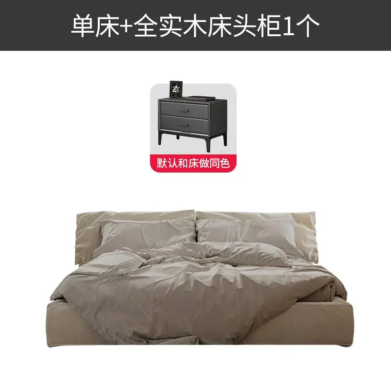 European Unique Beds Minimalist Aesthetic Nightstands Double Bed Loft Upholstery Muebles Para El Hogar Furniture Decoration