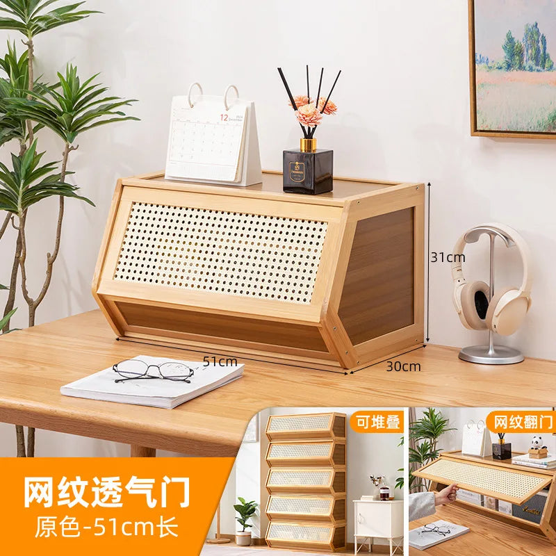 Multi functional stackable storage cabinet with lid, miscellaneous storage box, household storage box, bedside cabinet