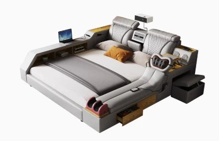 Dressing Reading Bed Organiser Electric Fancy Massage Frame Bed Headboards Smart Queen Mobili Per La Casa House Accessories