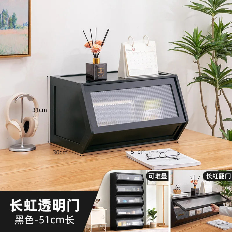 Multi functional stackable storage cabinet with lid, miscellaneous storage box, household storage box, bedside cabinet