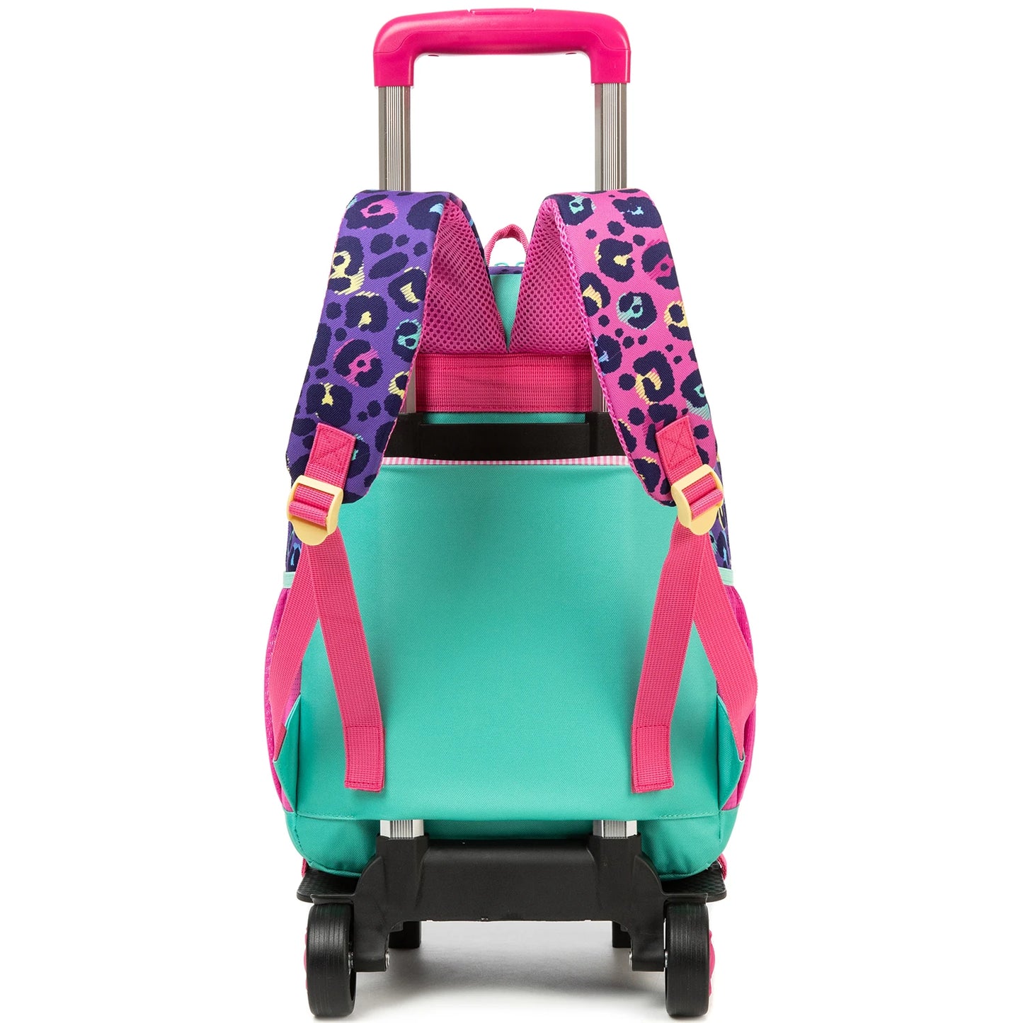 Cute Rolling Backpack for Girls Trolley School Bags Girls Backpacks with Wheels Kids Carry-on Travel Luggage Pink