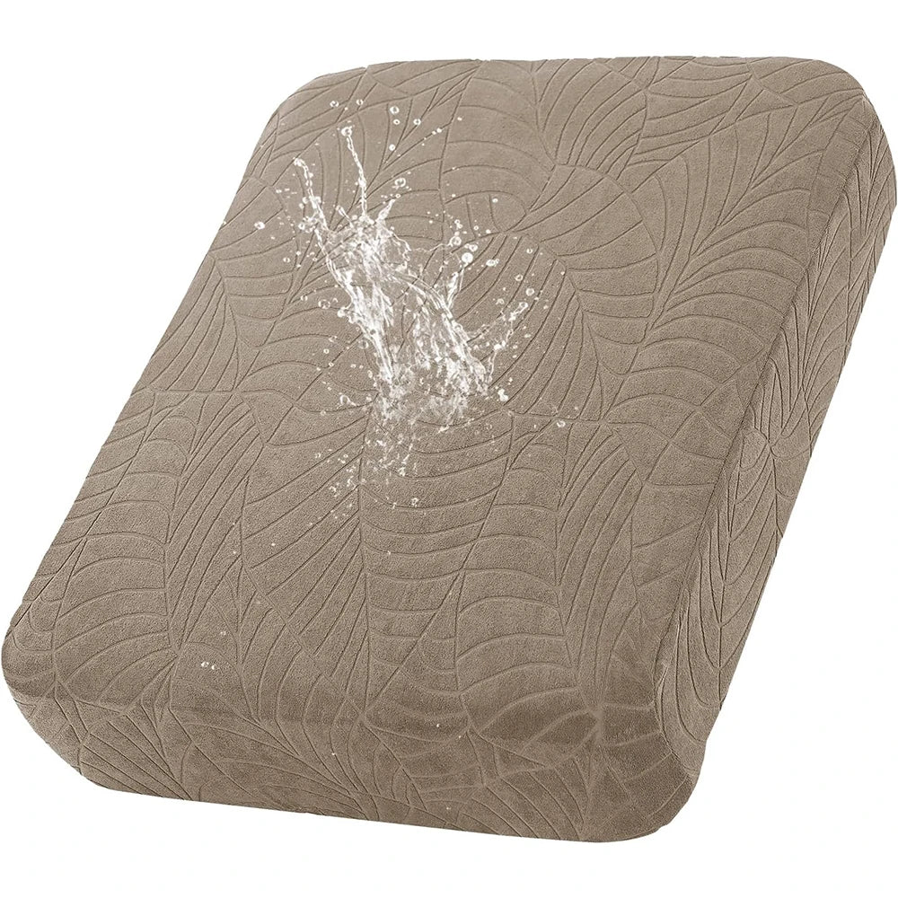 Leaf Pattern Jacquard Sofa Cushion Cover Elastic Patio Sofa Covers Outdoor Non-Slip Individual Sofa Protector Garden