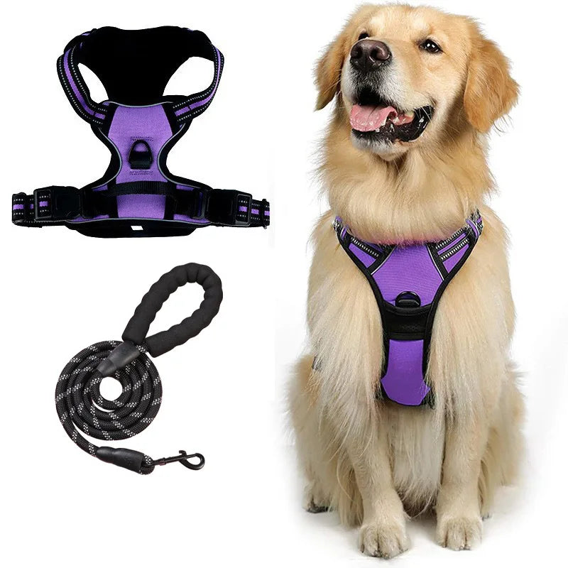 Pet rope vest style pet dog towing rope explosion-proof shockproof break free big dog chest strap reflective dog