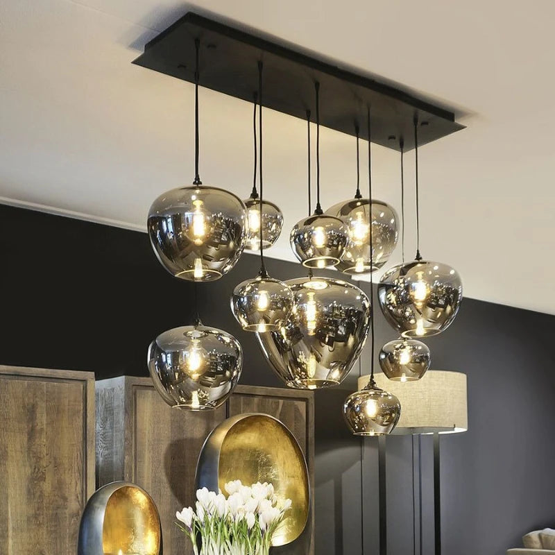 Home decoration chandelier dining room Pendant lights indoor lighting light fixture Ceiling lamps salon fancy lighting glass