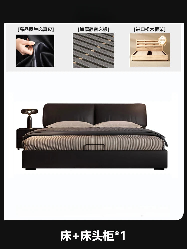 King Size Bedroom Black Bed Unique Europian Luxury Double Bed 180x200 Nightstands Somieres Y Marcos De Cama Home Decoration