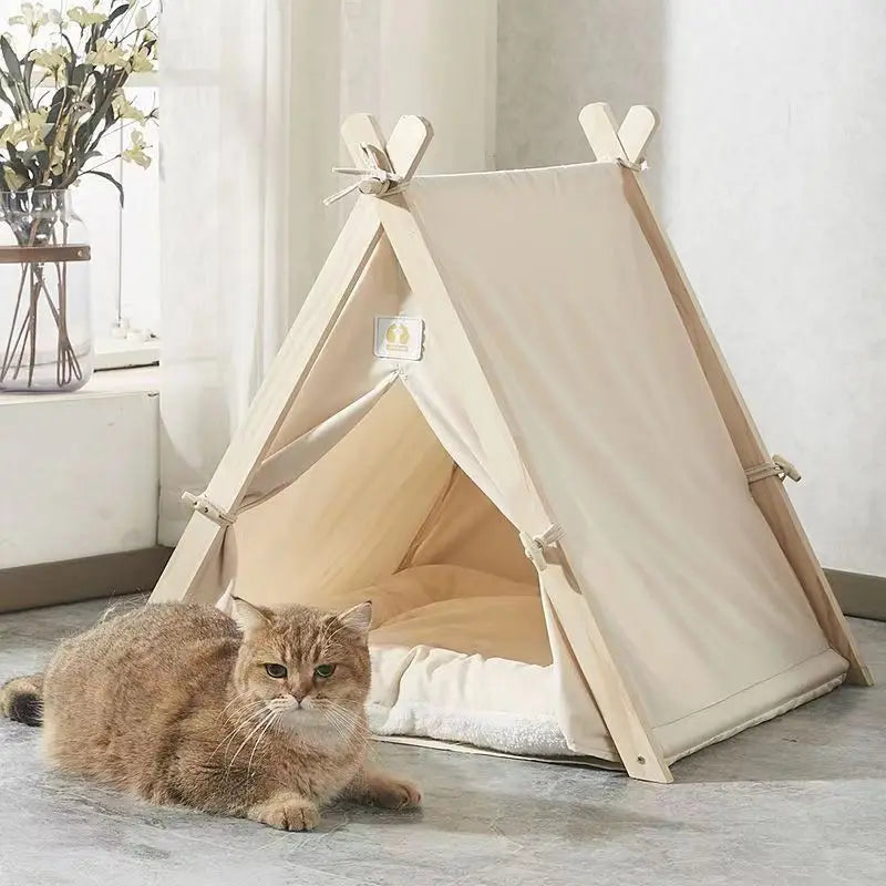Pet Tent House Cat Bed Portable Dog Cat Universal Teepee Foldable Puppy Kitten Indoor Outdoor Kennels For Pet Tent Animals Bed