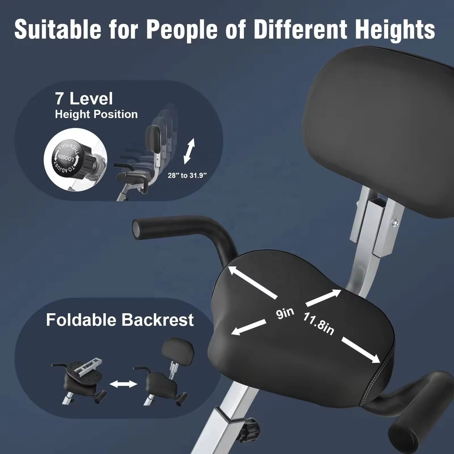 Fitness Exercise Bike 2024 Folding Magnetic Upright Stationary Bike Recumbent Exercise Bike For Adults