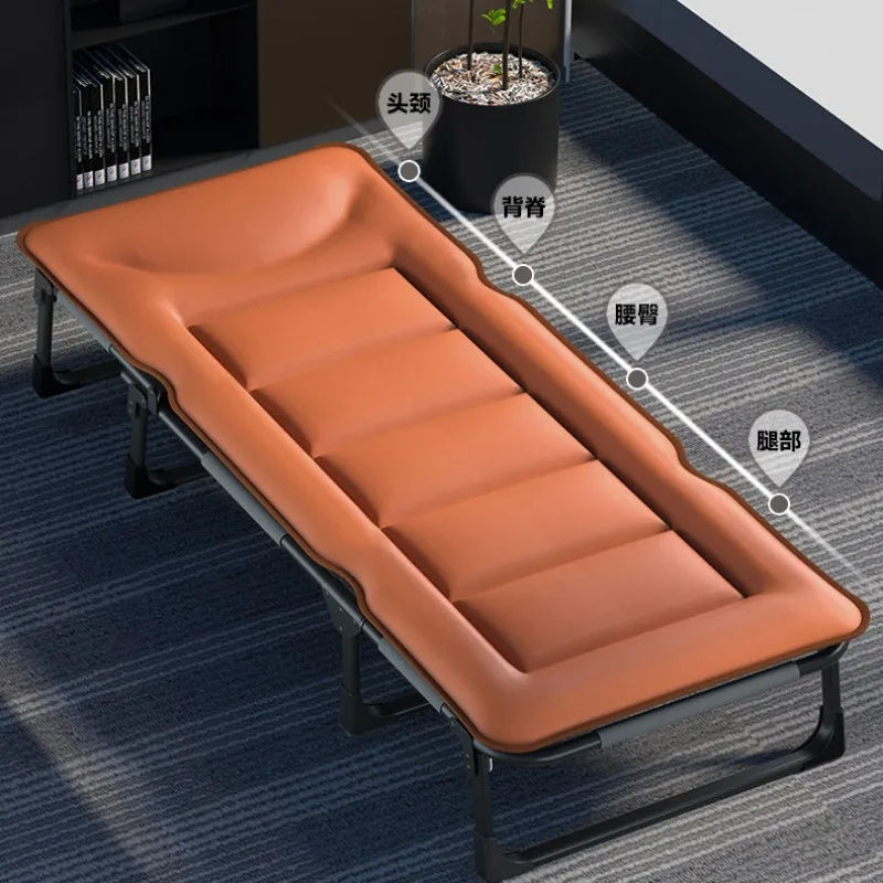 Single Fold Bed Outdoor Portable Multi-function Office Nap Bed Camping Convenient Portable Home Balcony Leisure Chaise Lounge