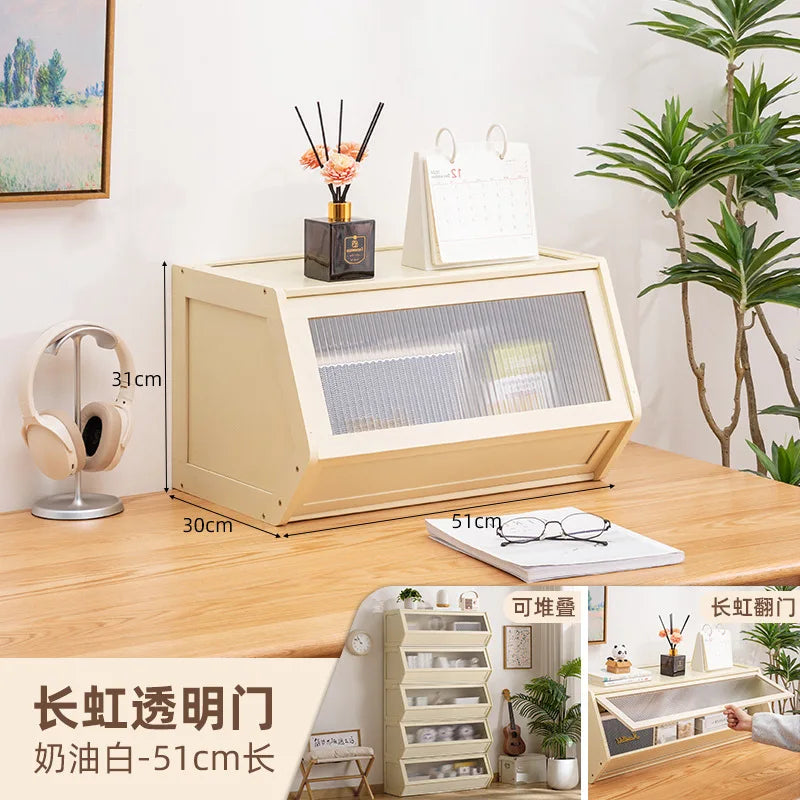 Multi functional stackable storage cabinet with lid, miscellaneous storage box, household storage box, bedside cabinet
